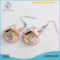 New model rose gold crystal floating lockets earrings with magnetic top selling